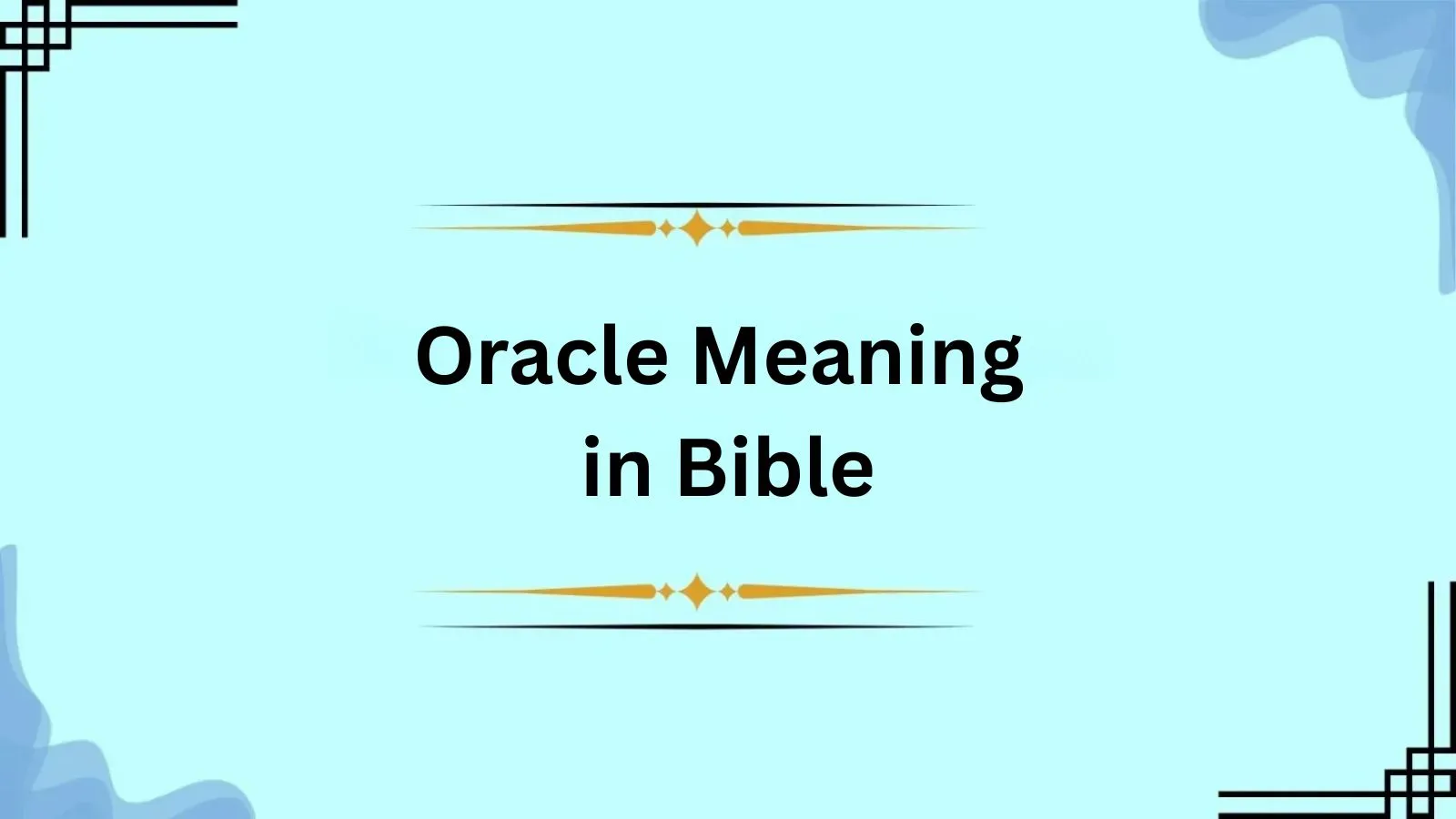Oracle Meaning in Bible